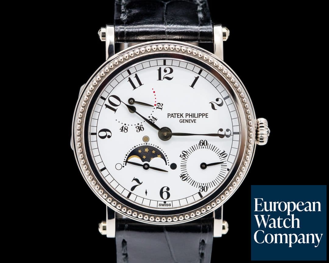 Image of Patek Philippe Moonphase 5015G Power Reserve White Gold Hobnail Bezel