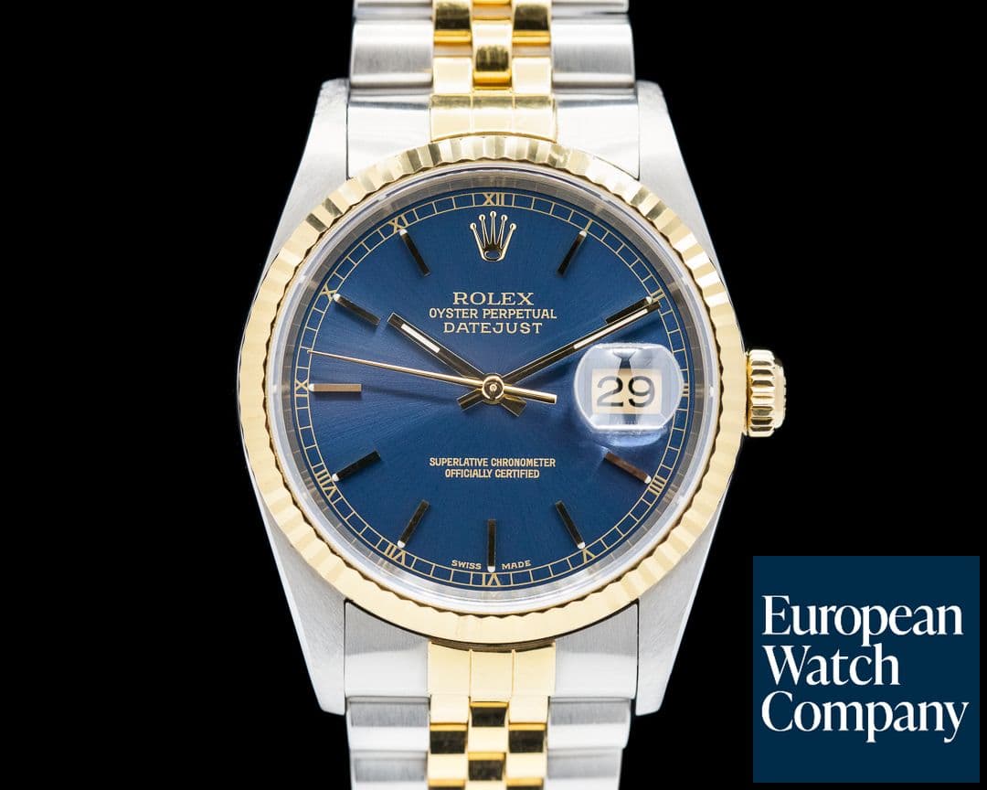 Image of Rolex Datejust Blue Stick Dial Jubilee 18K / SS 