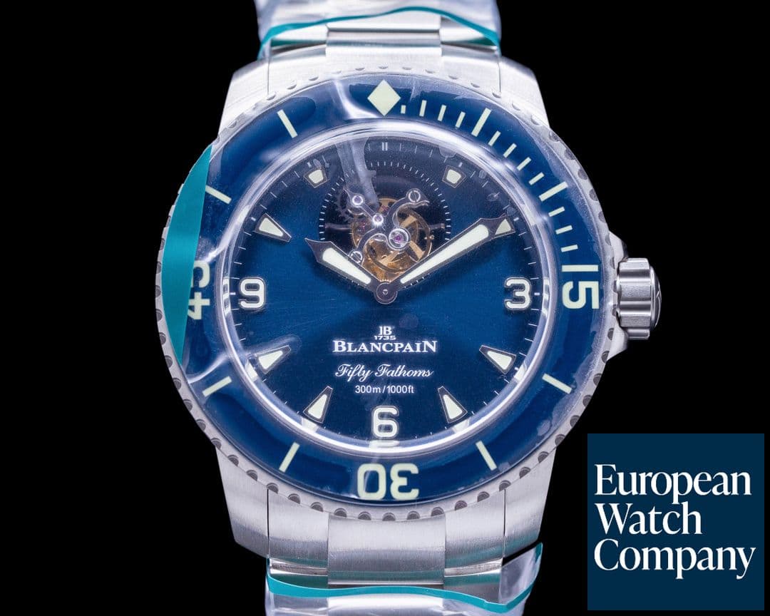 Image of Blancpain Fifty Fathoms 8-Day Tourbillon Blue Dial Titanium UNWORN