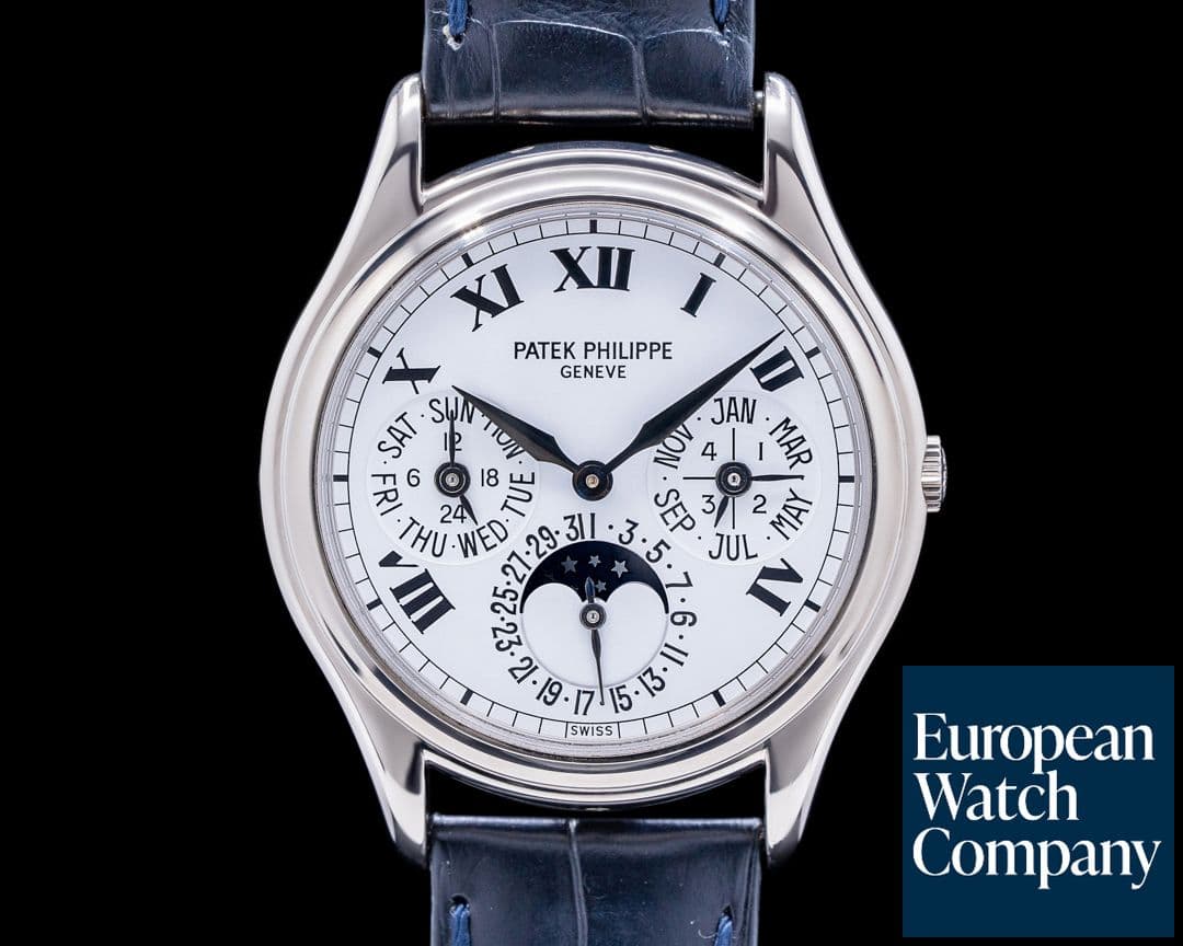 Image of Patek Philippe Perpetual Calendar White Roman Dial 18K White Gold RARE