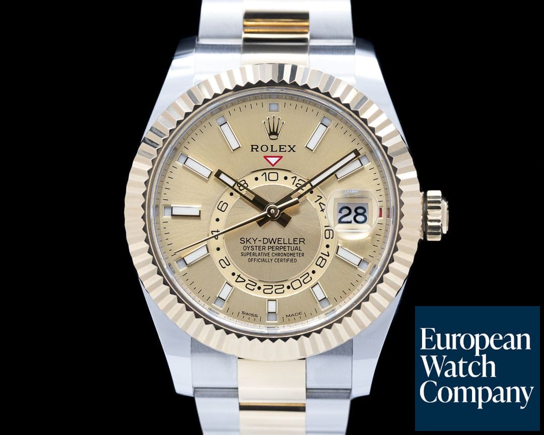 Image of Rolex Sky Dweller 326933 Steel & Yellow Gold Champagne Dial 2022