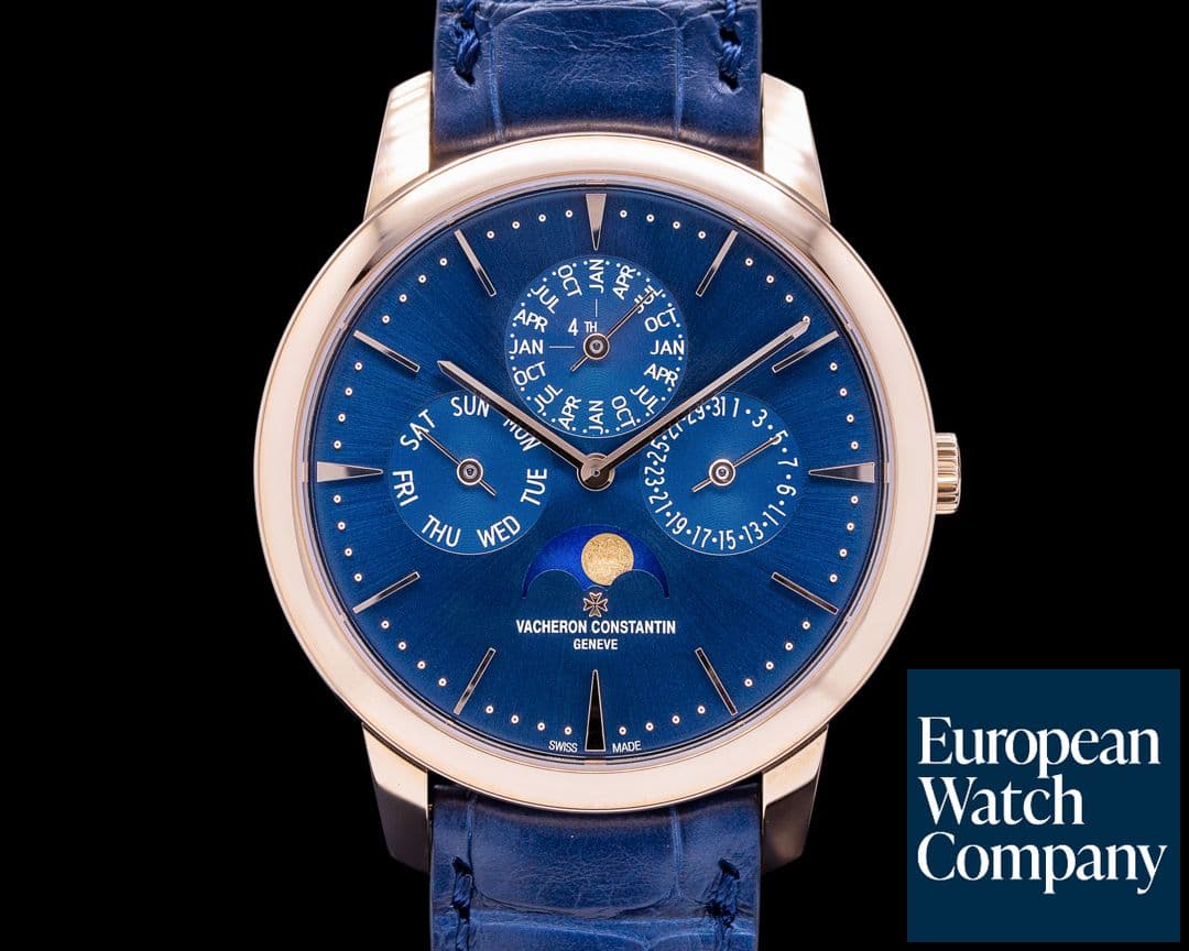 Image of Vacheron Constantin Patrimony Perpetual Calendar Rose Gold Blue Dial 2022 UNWORN