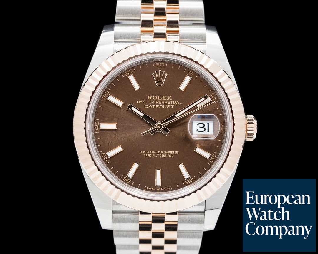 Image of Rolex Datejust 41 126331 Tobacco Brown Dial 18K Rose/SS 2023 Unworn