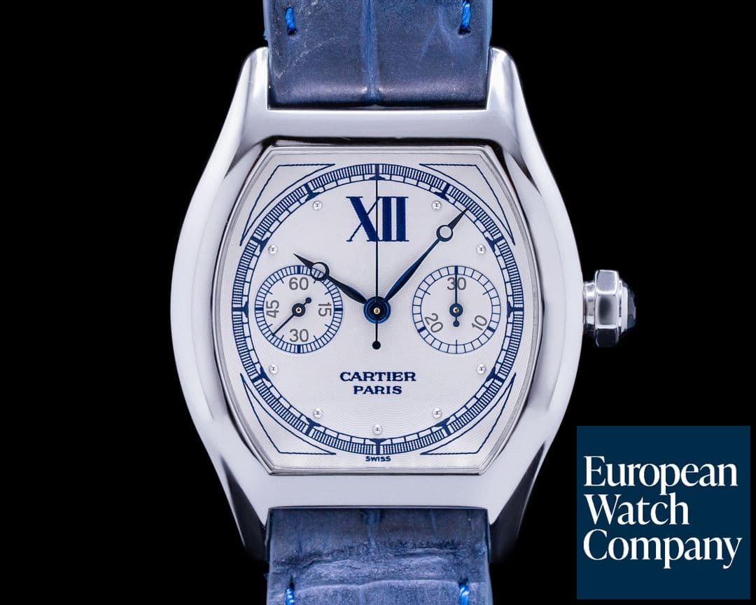 Image of Cartier Privee Collection 2396 Tortue Monopoussoir Chronograph 18K White Gold 