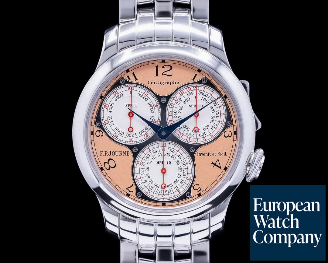 Image of F. P. Journe Centigraphe Souverain Platinum Bracelet Salmon Dial RARE