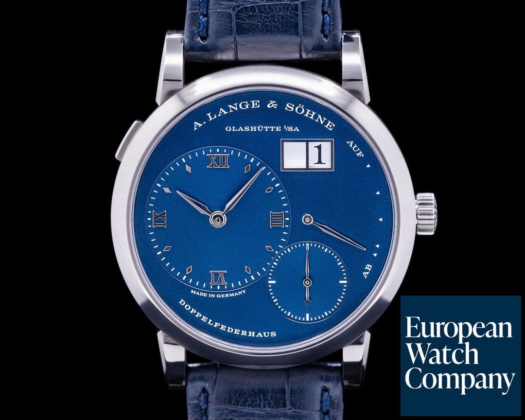 Image of A. Lange and Sohne Lange 1 191.028 Blue Dial 18k White Gold DISCONTINUED RARE