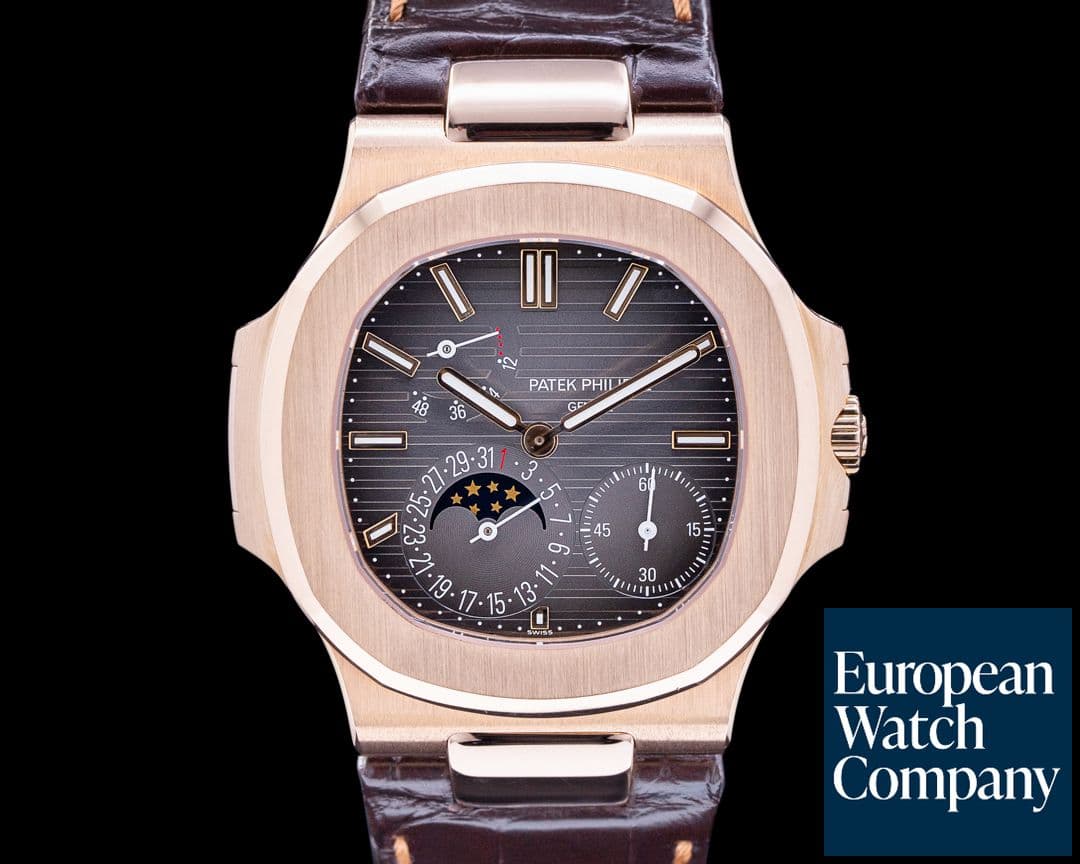 Image of Patek Philippe Jumbo Nautilus 5712R Power Reserve Moon 18K Rose Gold 