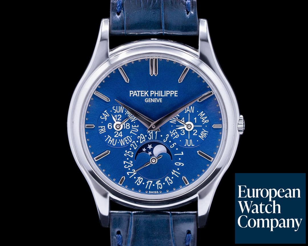 Image of Patek Philippe Perpetual Calendar Platinum Blue Dial 5140P