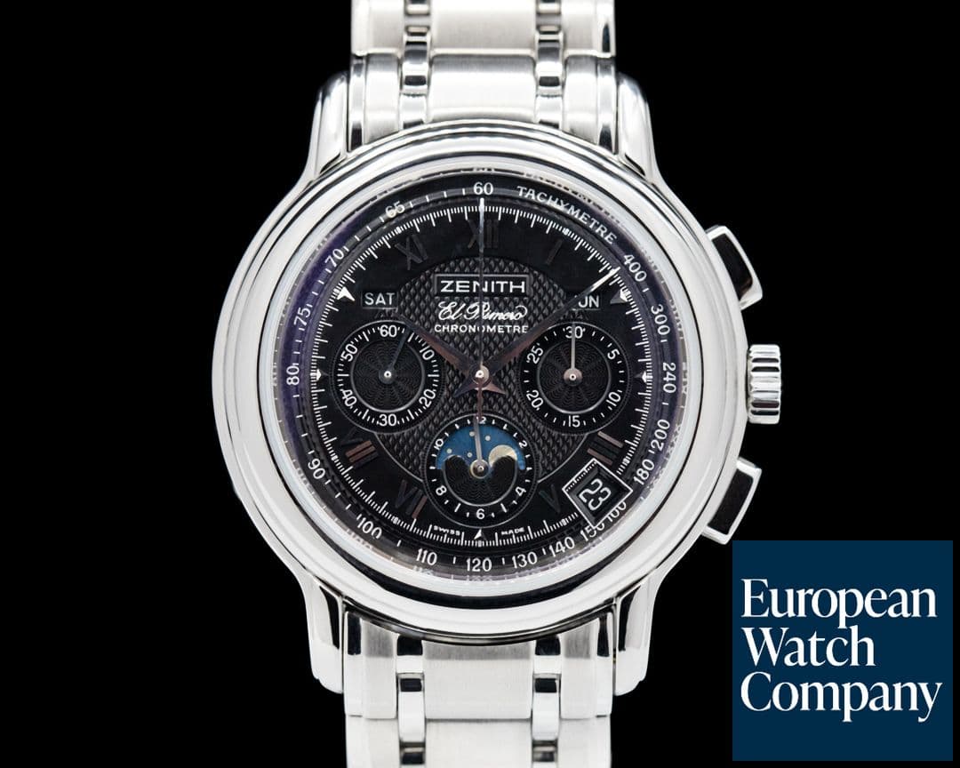 Image of Zenith Chronomaster T El Primero Moon Black Dial SS / Bracelet
