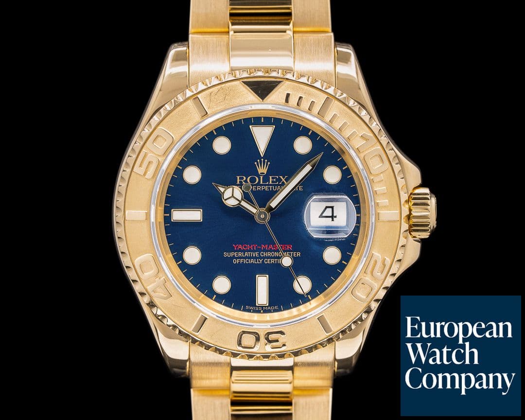 Image of Rolex Yacht Master 16628 Blue Dial 18K Yellow Gold