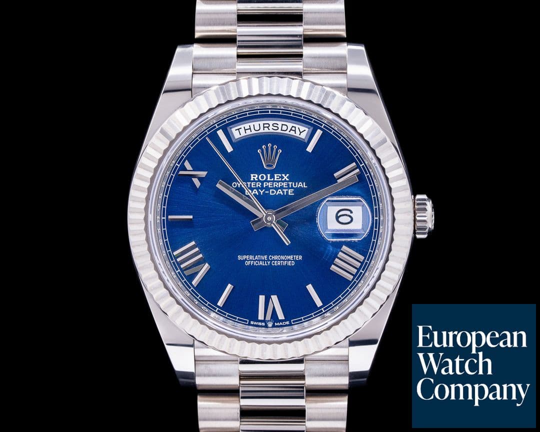 Image of Rolex Day Date 228239 President 18K White Gold Blue Dial 40MM 2023