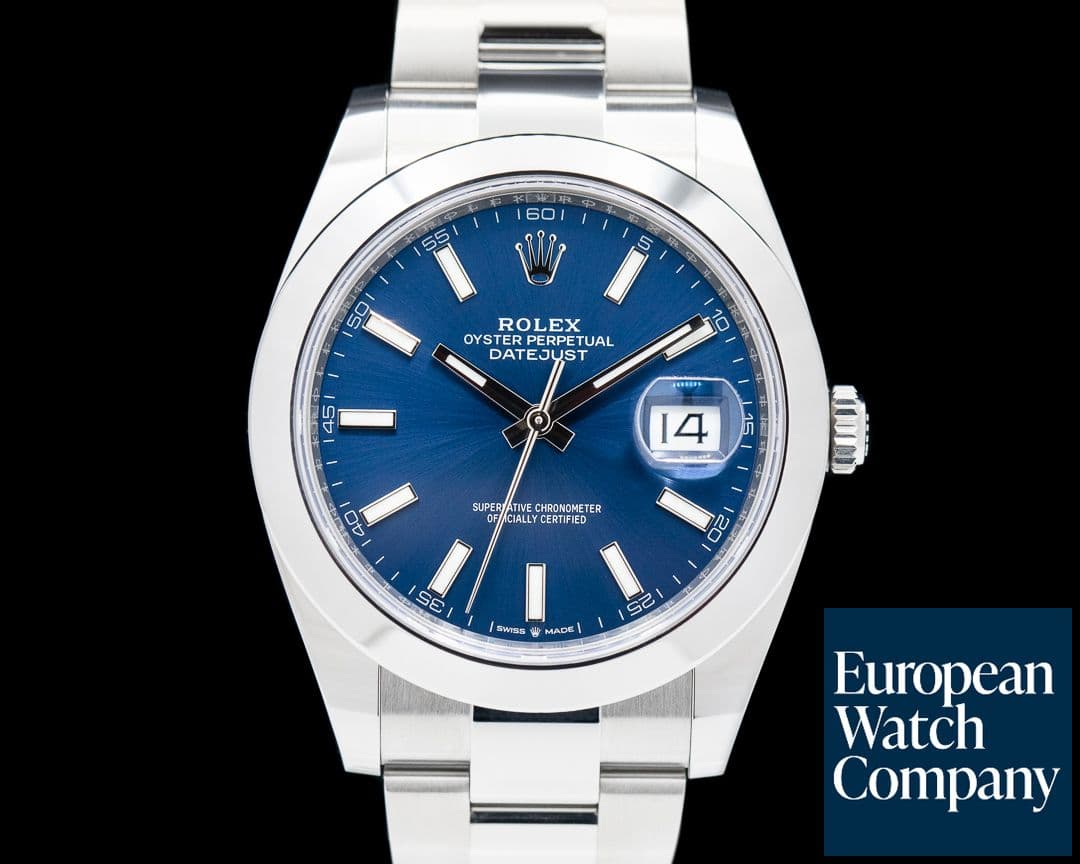Image of Rolex Datejust 41 Blue Stick Dial SS Oyster 2023