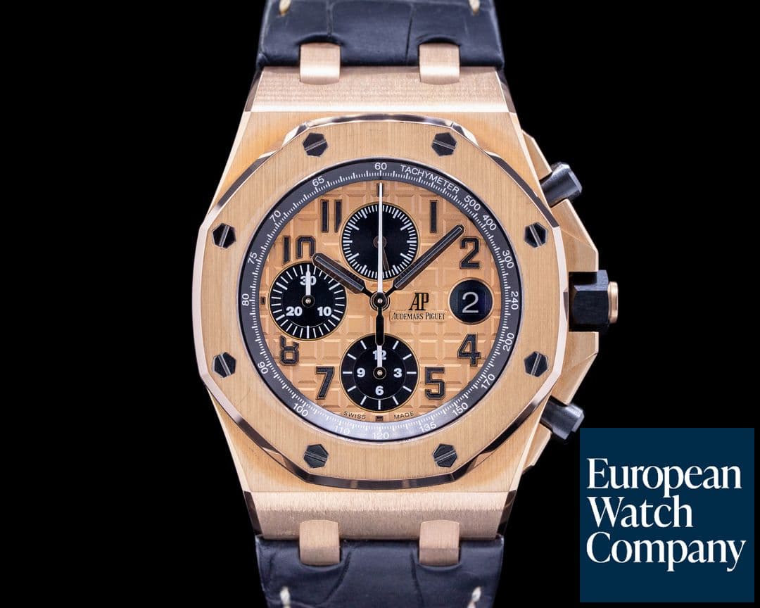 Image of Audemars Piguet Royal Oak Offshore 18k Rose Gold / Alligator 