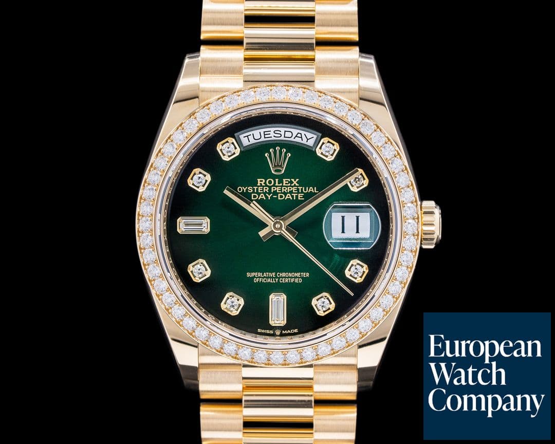 Image of Rolex Day Date President 128349RBR 18K WG / Green Dial