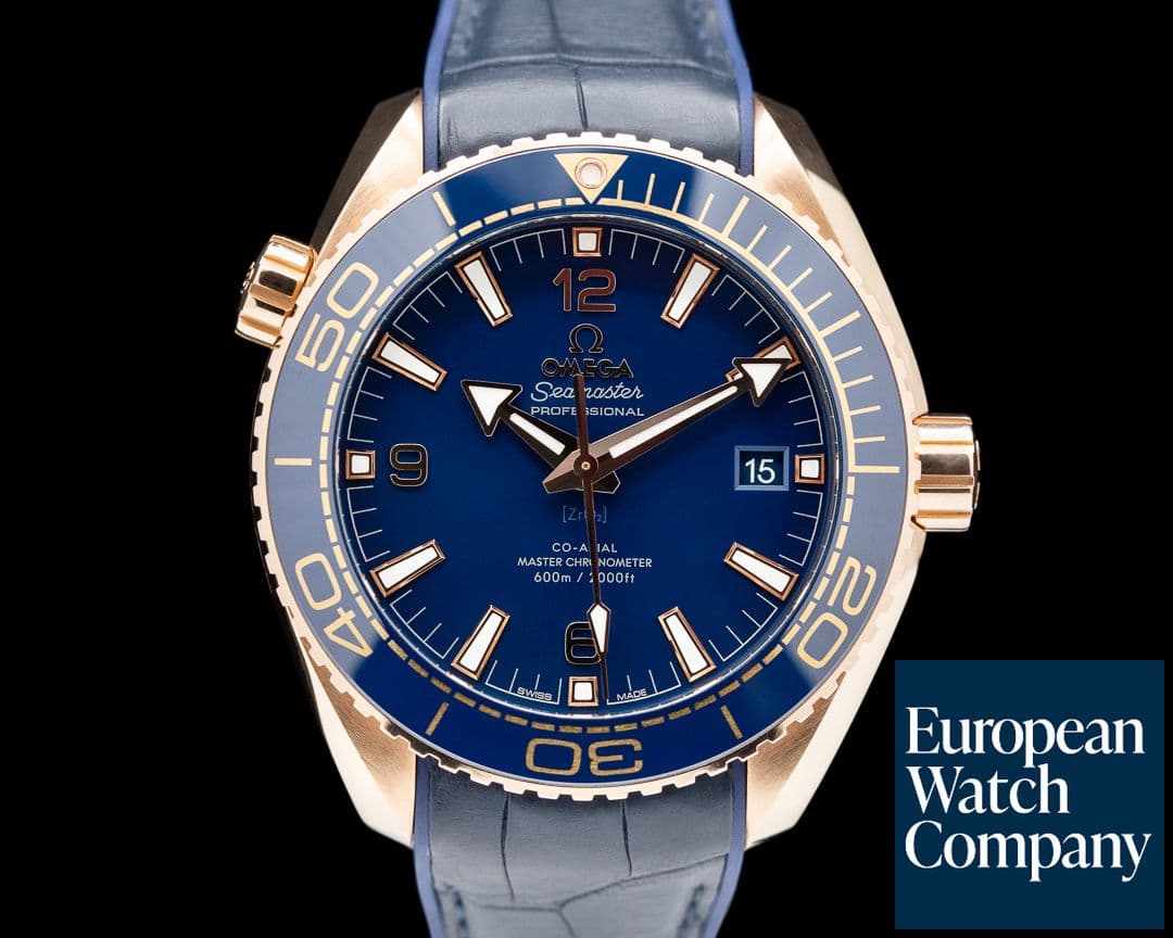 Image of Omega Seamaster Planet Ocean Co-Axial Blue Dial 18k Rose Gold
