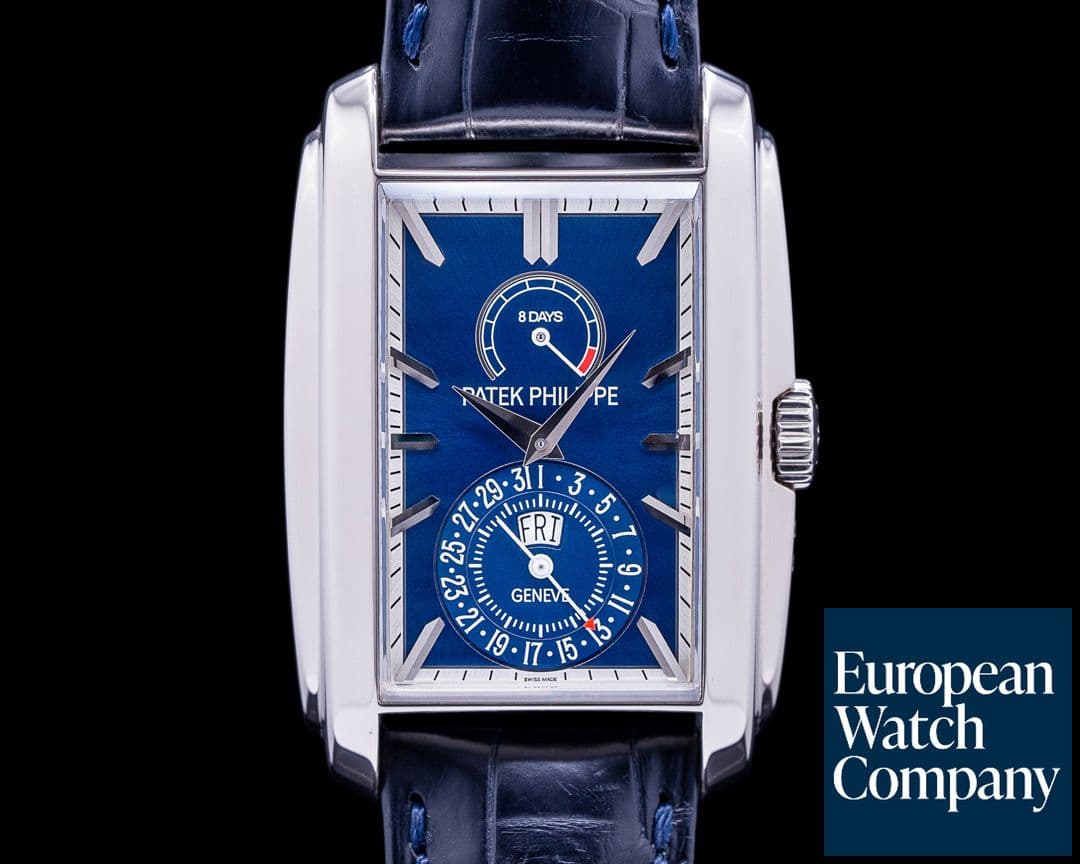 Image of Patek Philippe Gondolo 8 Day Manual Wind Blue Dial 18K White Gold