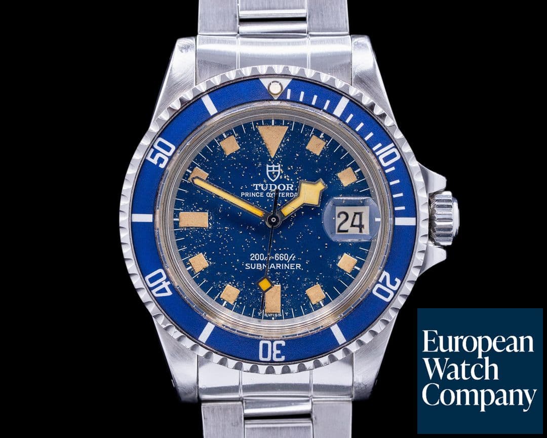 Image of Tudor Vintage Snowflake Submariner Blue Dial / Blue Bezel c. 1979 PATINA 