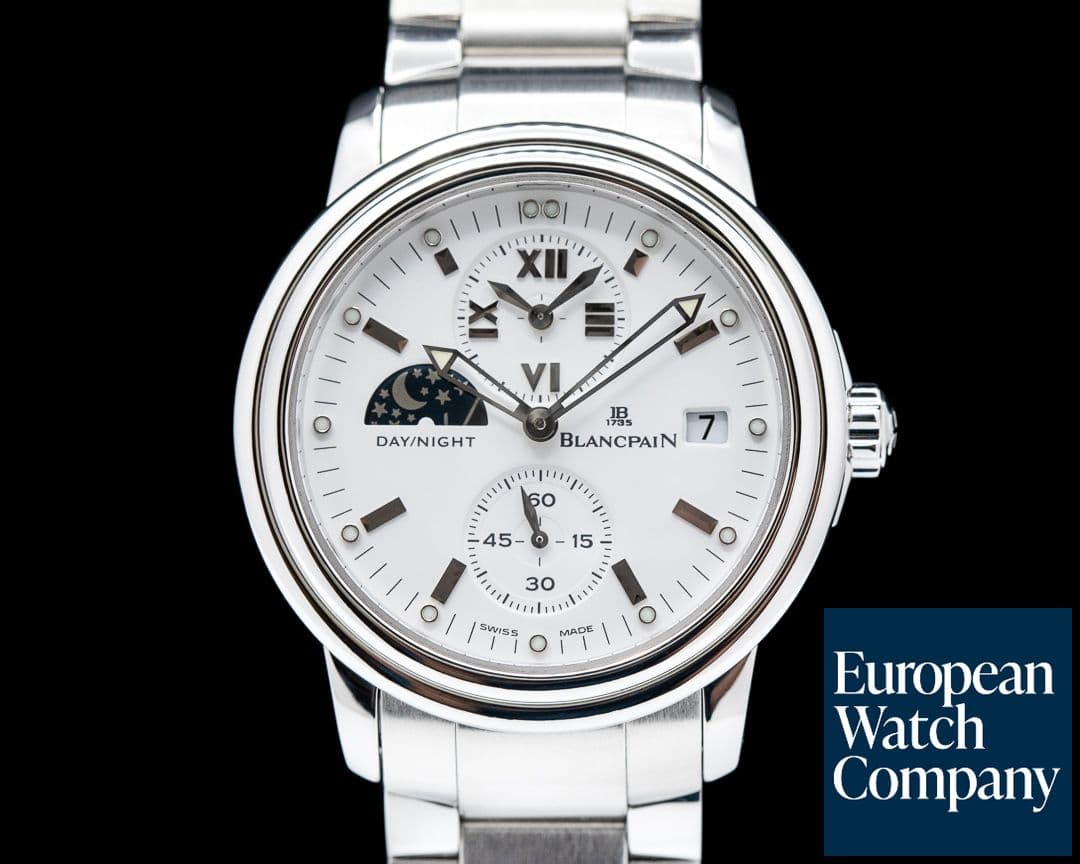 Image of Blancpain Leman Double Timezone SS White Dial 40MM