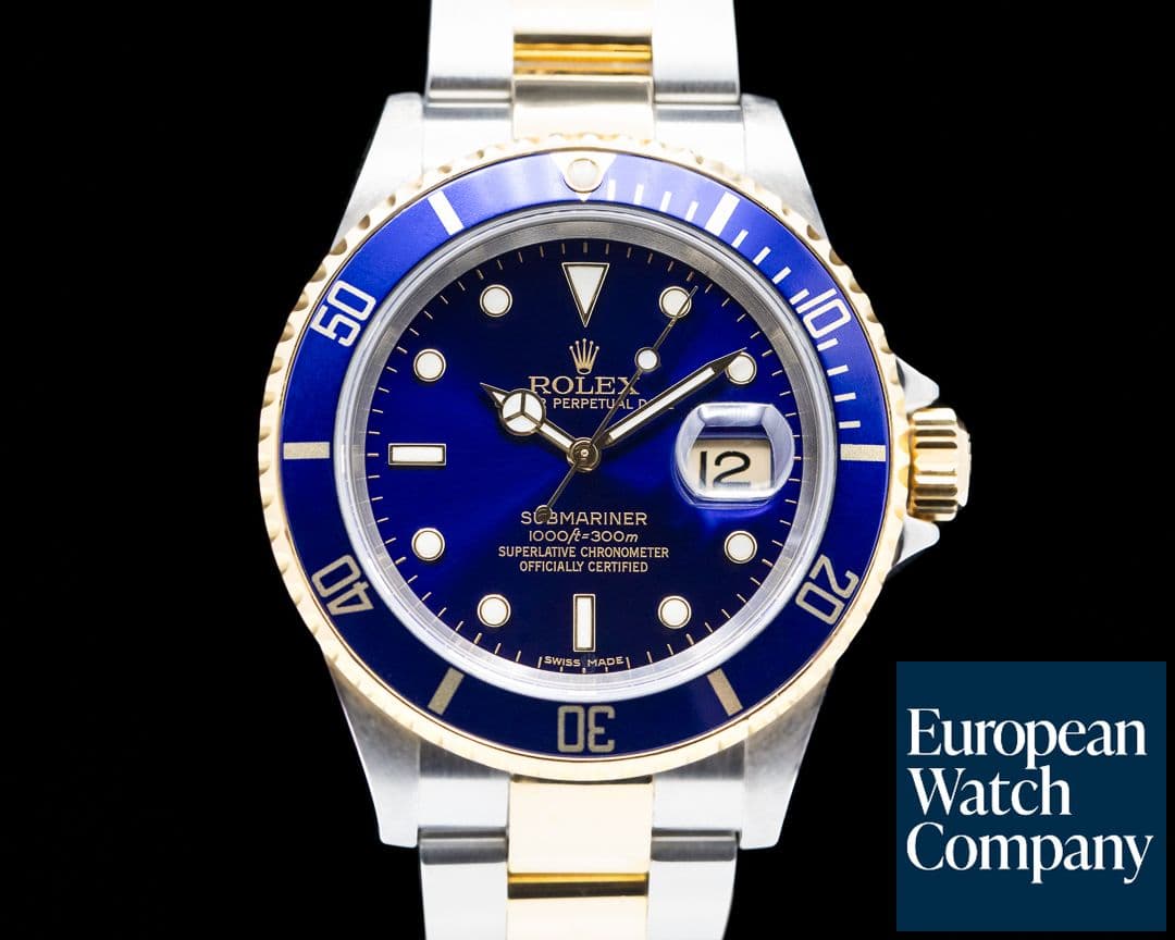 Image of Rolex Submariner 16613 Blue Dial SS / 18K BOX & PAPERS