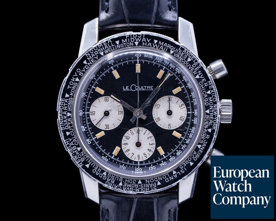 Image of Jaeger LeCoultre Vintage Shark Deep Sea Valjoux 72 Chronograph SS Box and Papers