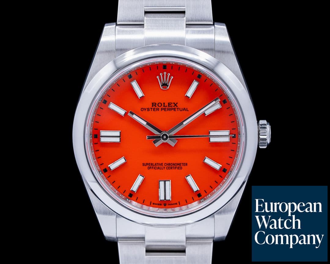 Image of Rolex Oyster Perpetual 124300 41mm SS / Coral Red Dial 2021