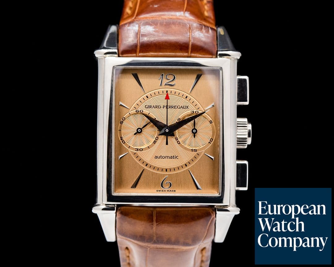 Image of Girard Perregaux Vintage 1945 Chronograph 18k WG 2599 Salmon Dial