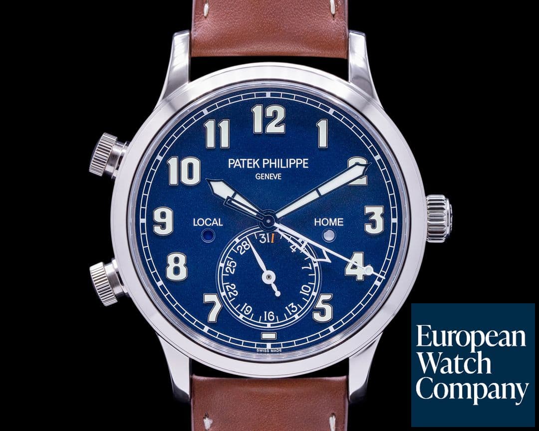 Image of Patek Philippe Calatrava 5524G Pilot Travel Time 18k White Gold 
