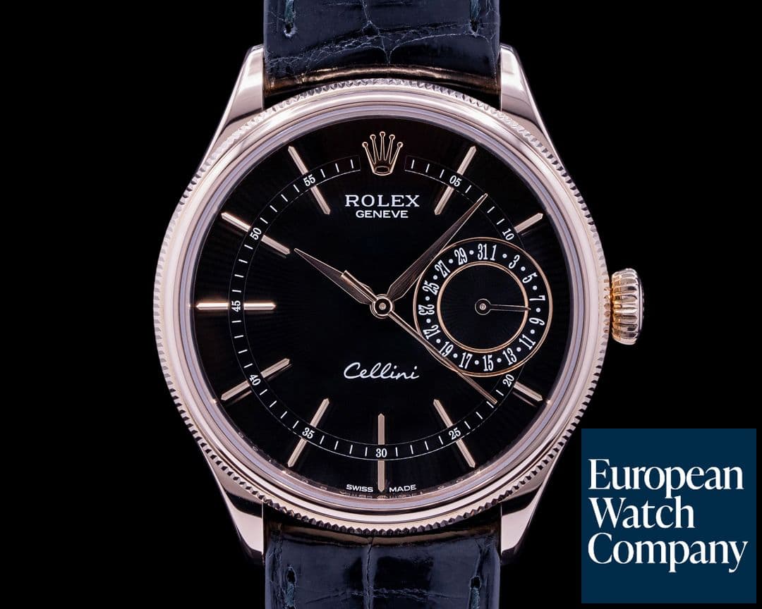 Image of Rolex Cellini Date Black Dial 18K Rose Gold 2020