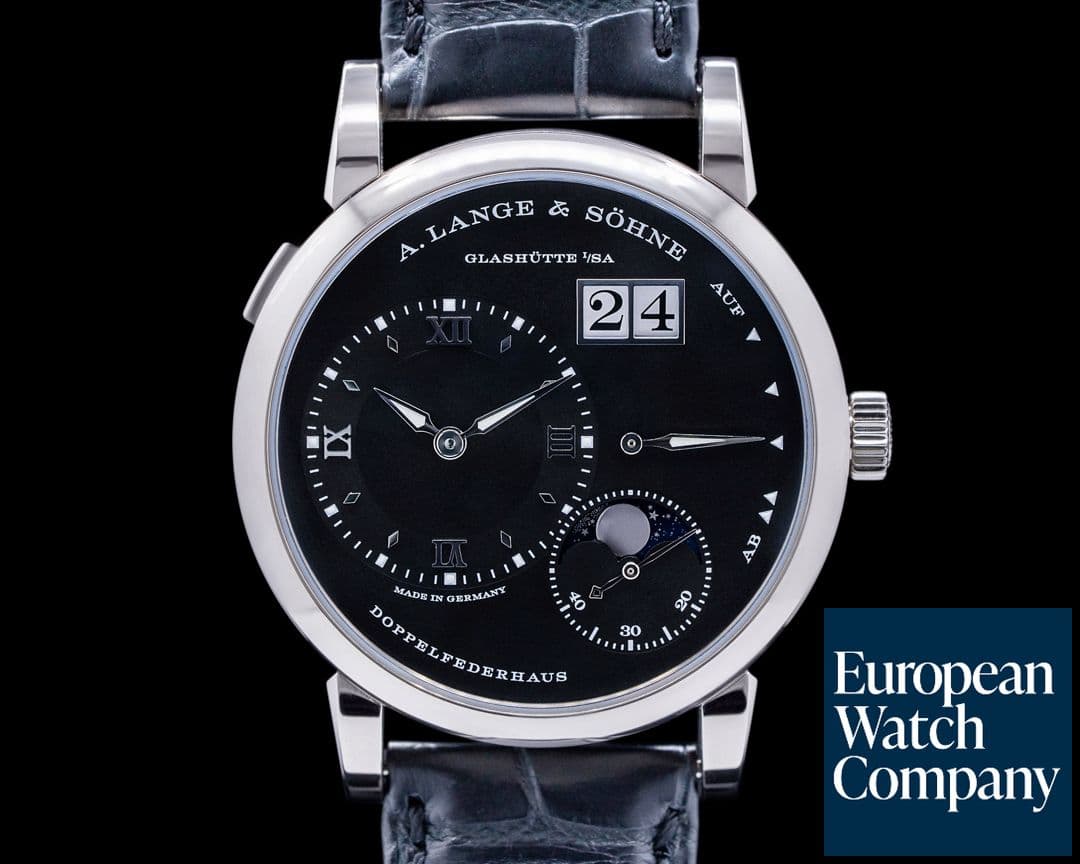 Image of A. Lange and Sohne Lange 1 Moon 192.029 18K White Gold Black Dial
