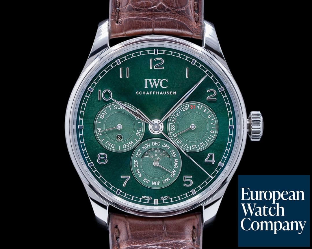 Image of IWC Portugieser Perpetual Calendar IW344207 Green Dial 