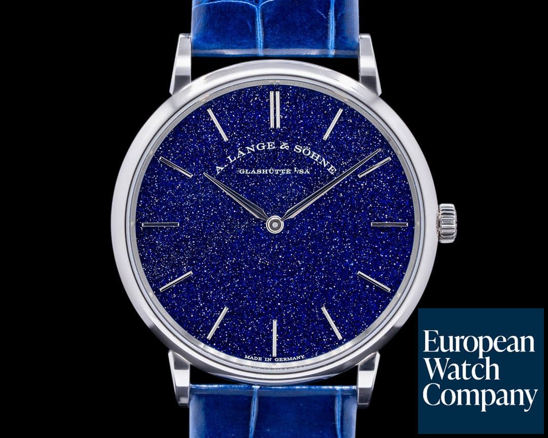 Image of A. Lange and Sohne Saxonia Thin Manual Wind Blue Gold-Flux Dial 205.086 2022