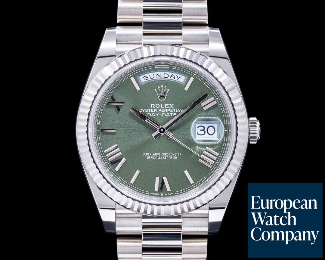 Image of Rolex Day Date 228239 Presidential 18k White Gold Green Dial 40MM