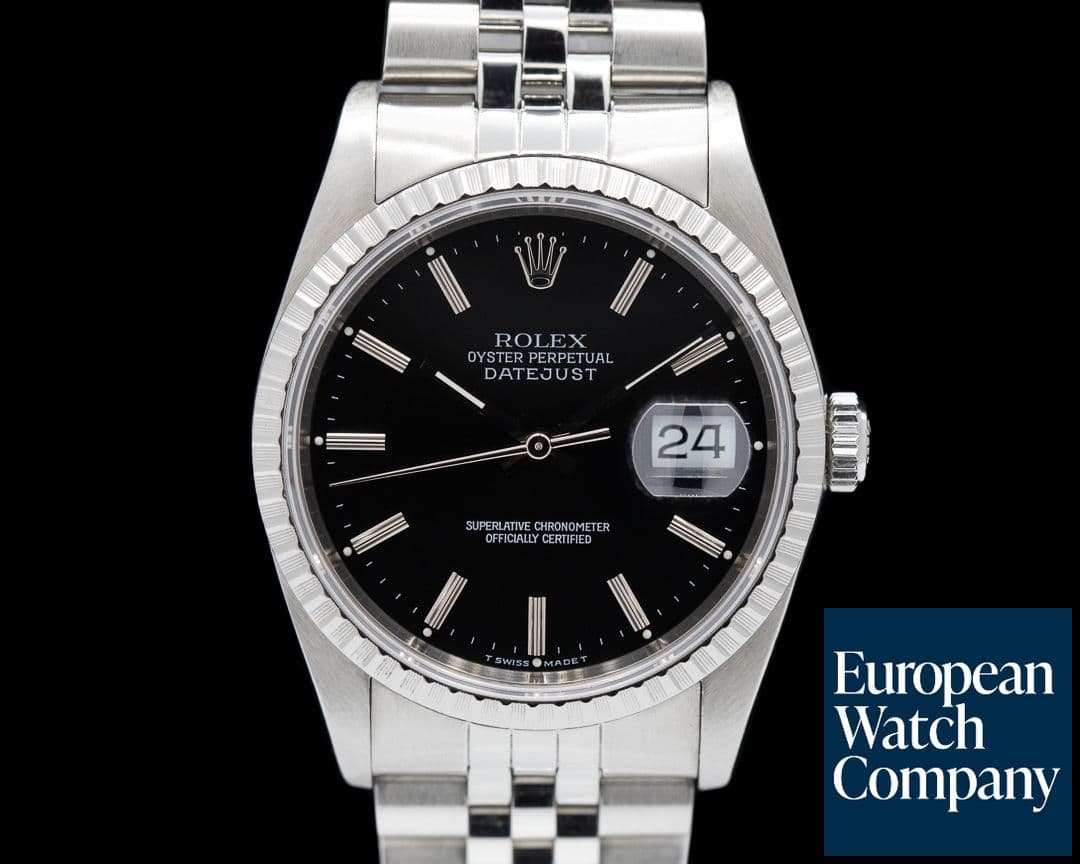 Image of Rolex Datejust Black Stick Dial SS Jubilee 