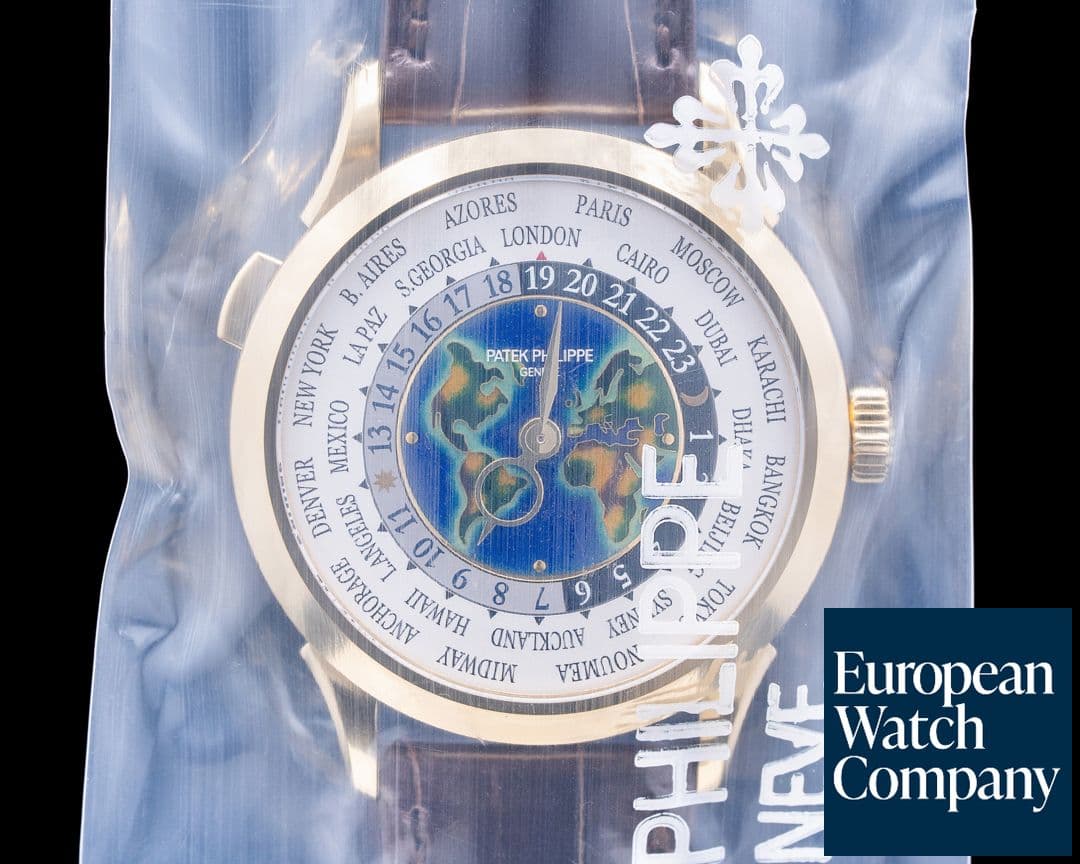 Image of Patek Philippe World Time 5231J Enamel Dial 18K Yellow Gold UNWORN SEALED 