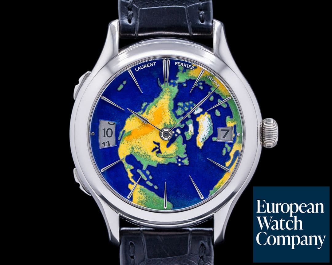Image of Laurent Ferrier Galet Traveler Enamel U.S Limited Edition 18k White Gold SERVICED