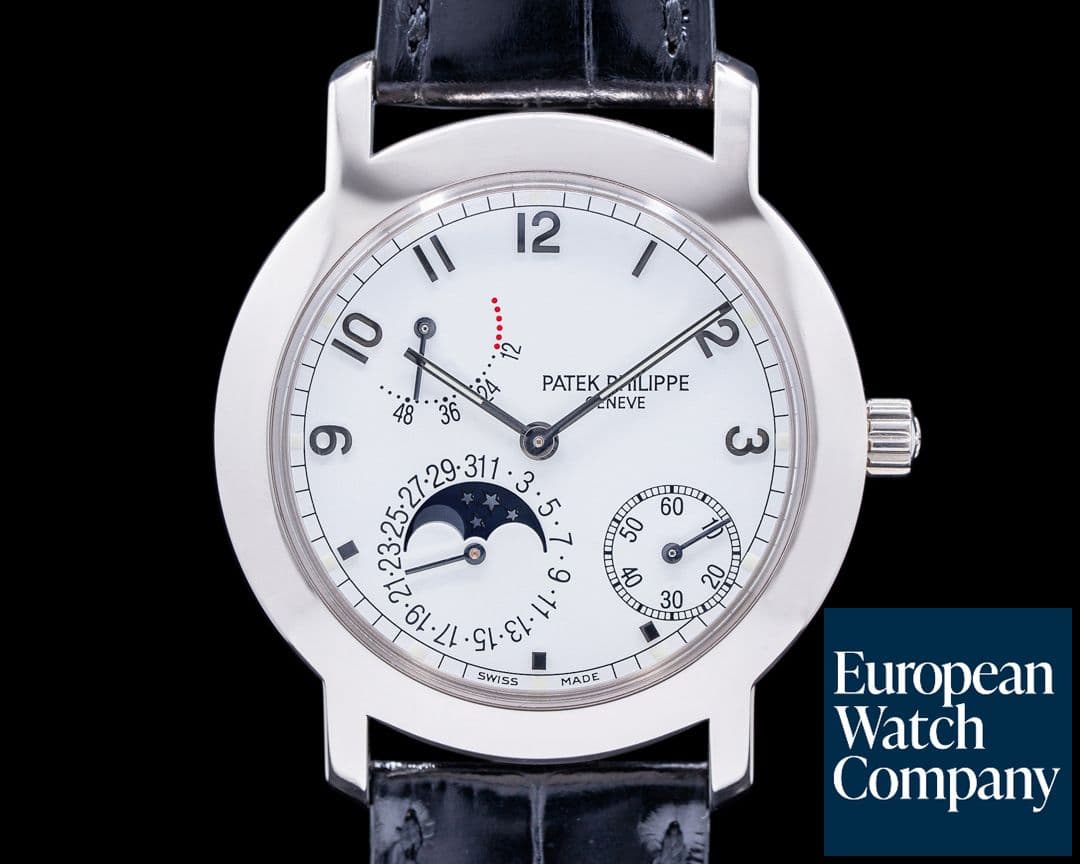 Image of Patek Philippe Moon Phase Power 5055G Reserve Silver Dial 18K White Gold FULL SET 