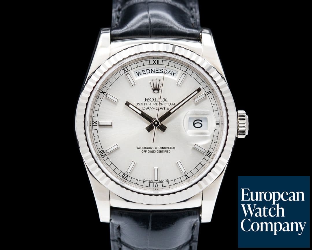 Image of Rolex Day Date President Silver Stick dial / 18K WG