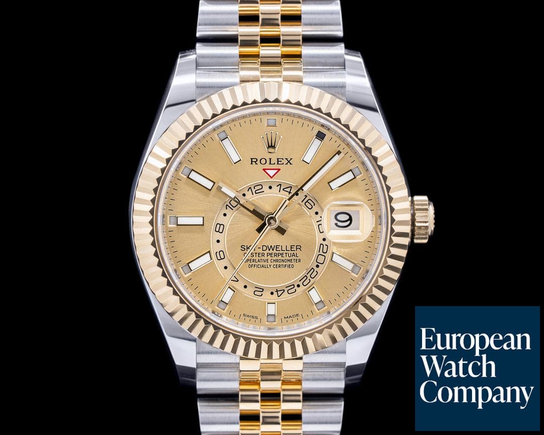 Image of Rolex Sky Dweller 326933 Steel & Yellow Gold Champagne Dial 2022