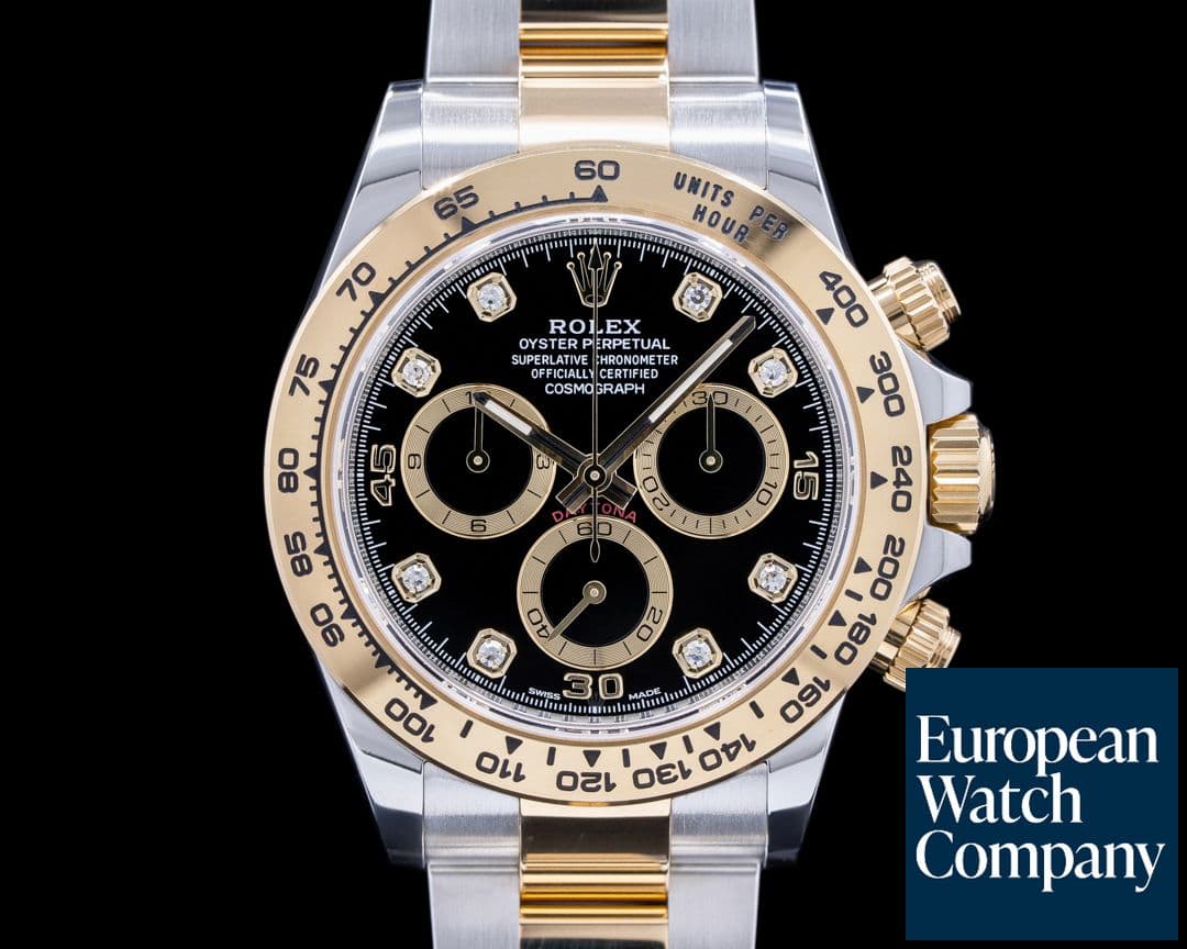 Image of Rolex Daytona Black Dial Diamonds 18K / SS 2022