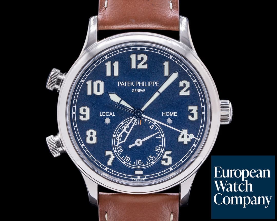 Image of Patek Philippe Calatrava 5524G Pilot Travel Time 18k White Gold