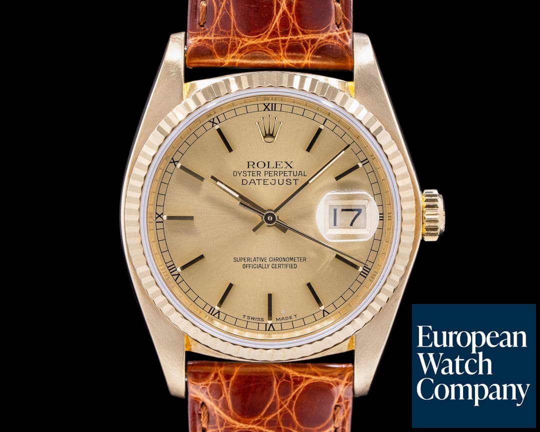 Image of Rolex Datejust 16018 18k Yellow Gold / Champagne Dial c. 1984