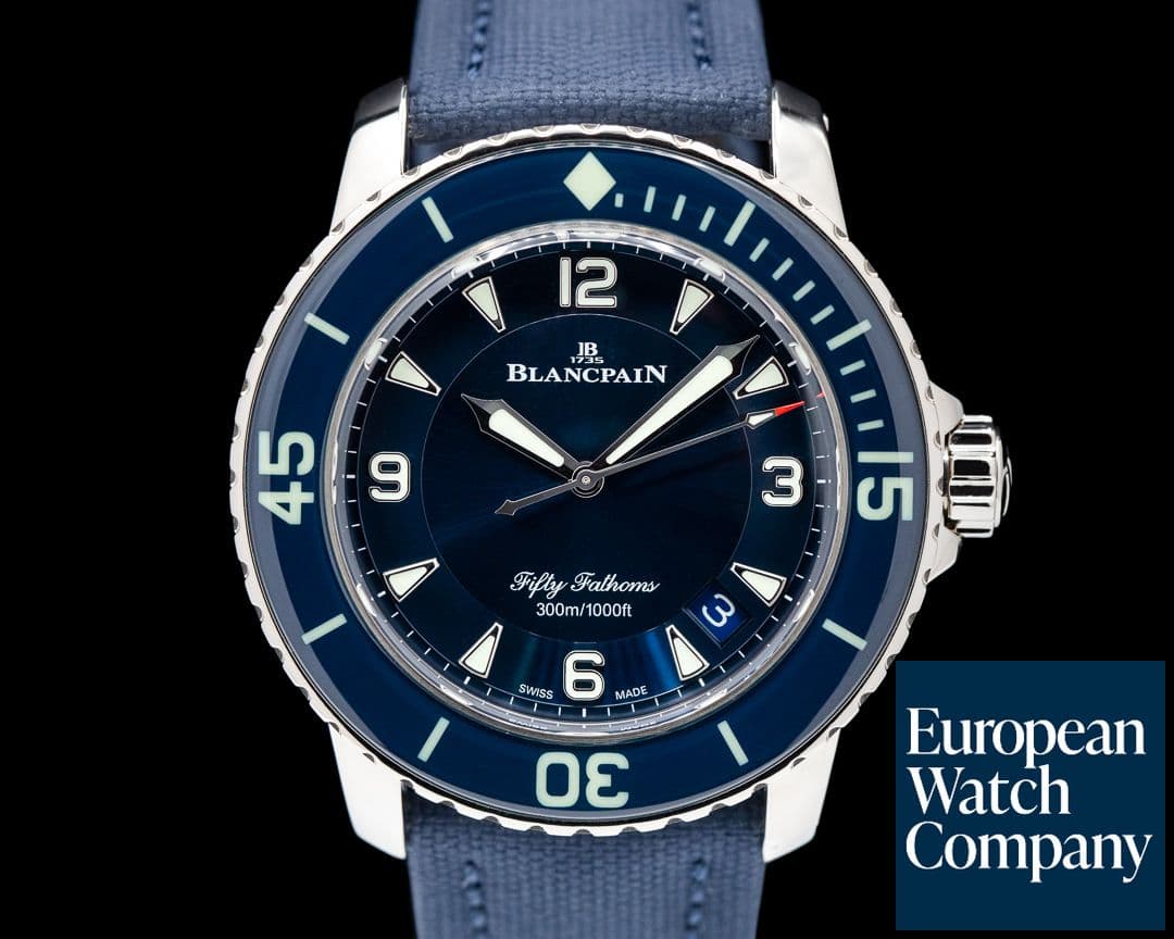 Image of Blancpain Fifty Fathoms White Gold / Blue Dial LIMITED
