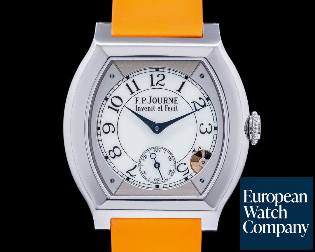 Image of F. P. Journe Elegante Quartz 40MM Titanium / Orange Strap