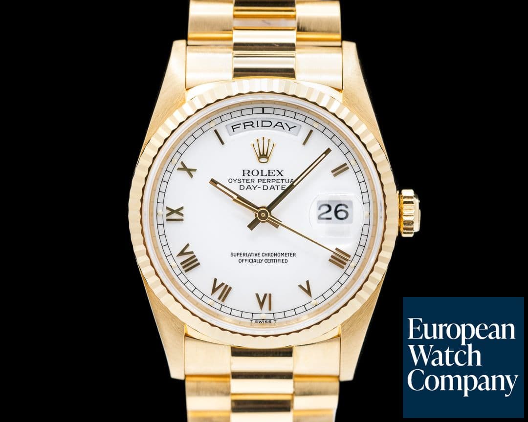 Image of Rolex Day Date 18038 White Dial Yellow Gold SUPER SHARP