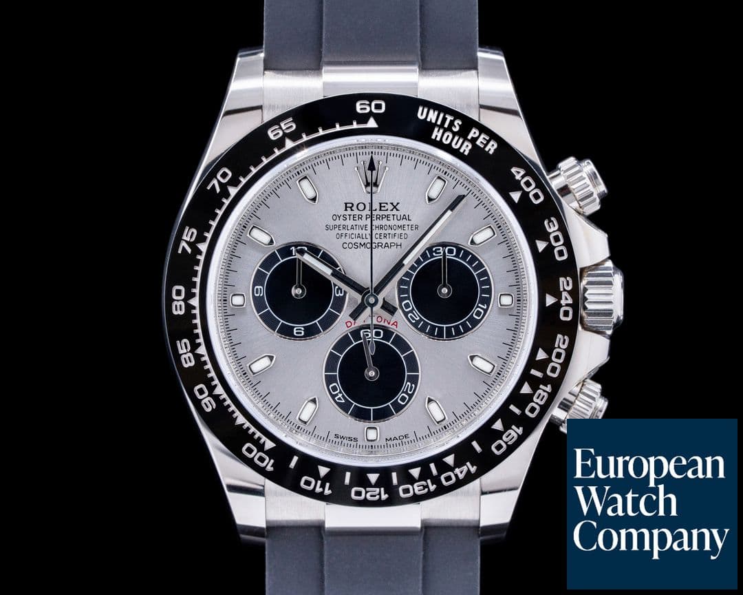 Image of Rolex Daytona 116519 18K White Gold Ceramic Oysterflex Silver Dial