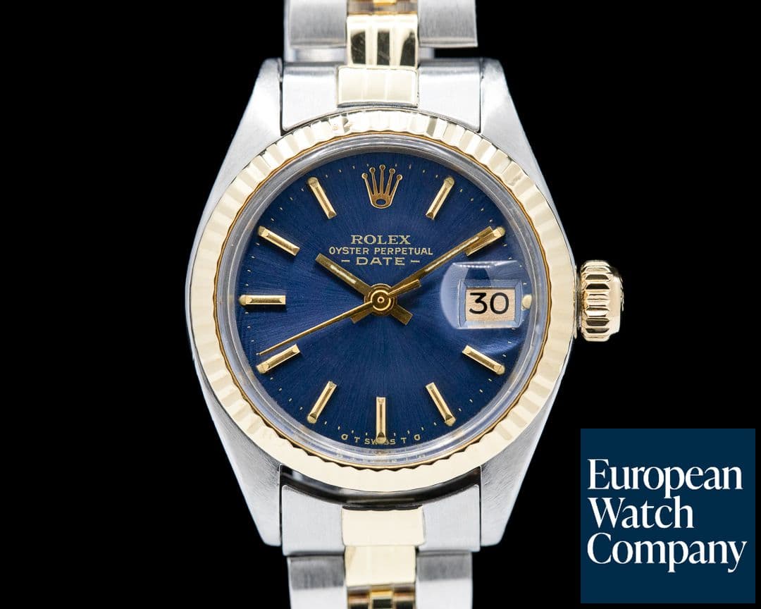 Image of Rolex Vintage Lady Oyster Perpetual Date Blue Dial SS / 18K Circa 1975