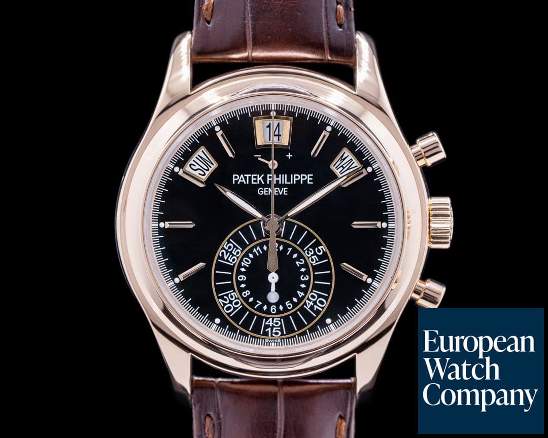 Image of Patek Philippe Annual Calendar 5960R Chronograph 18K Rose Gold Black Dial