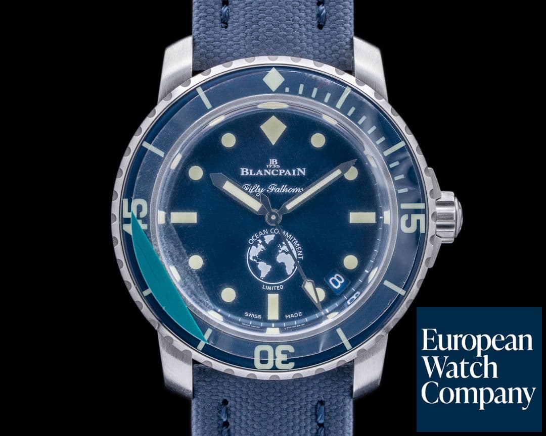 Image of Blancpain Fifty Fathoms Ocean Commitment III Limited Edition Blue Dial 