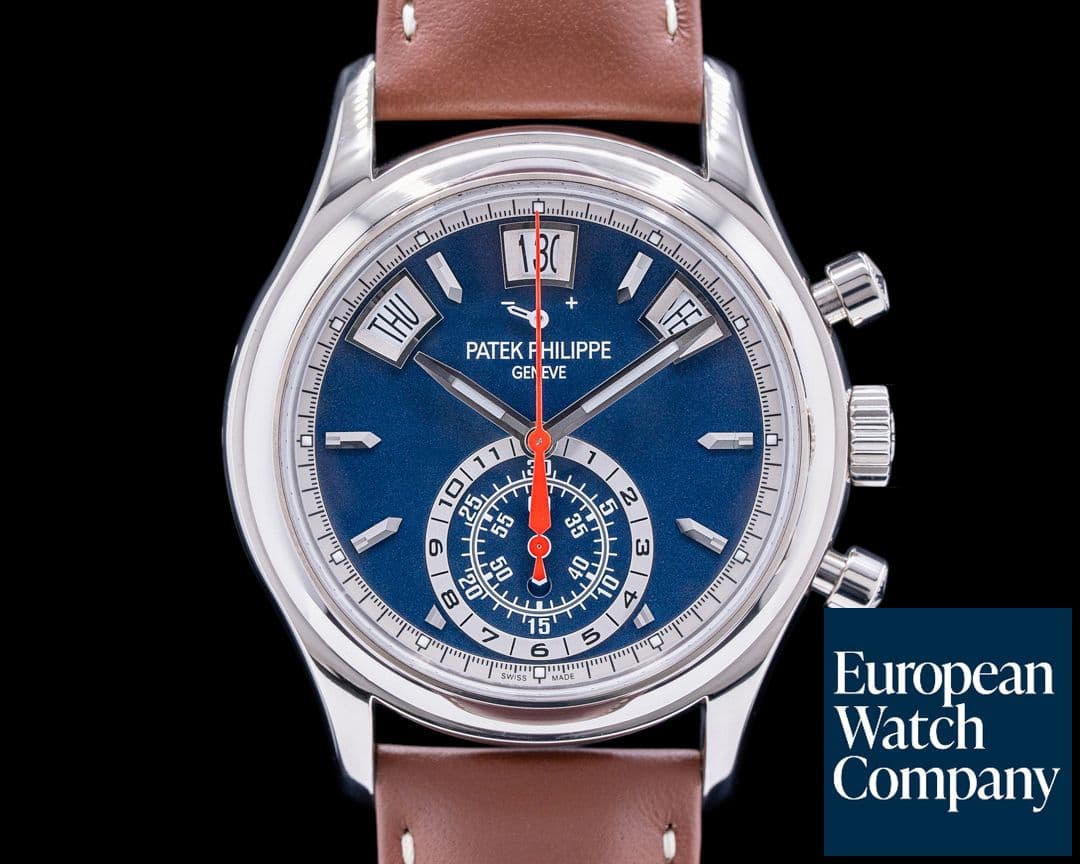 Image of Patek Philippe Annual Calendar 5960/01G Chronograph White Gold Blue Dial