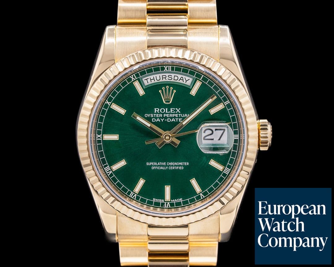 Image of Rolex Day Date President 118238 Green Dial 18K Yellow Gold 
